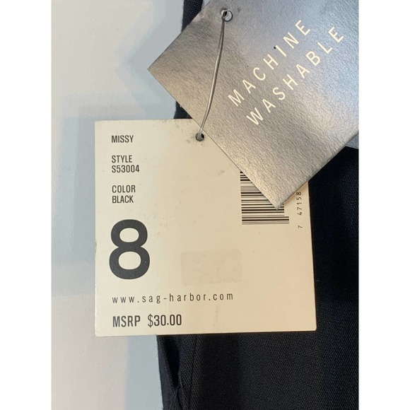 Sag Harbor Size 8 Black Pants with Belt Included NWT - Picture 4 of 4